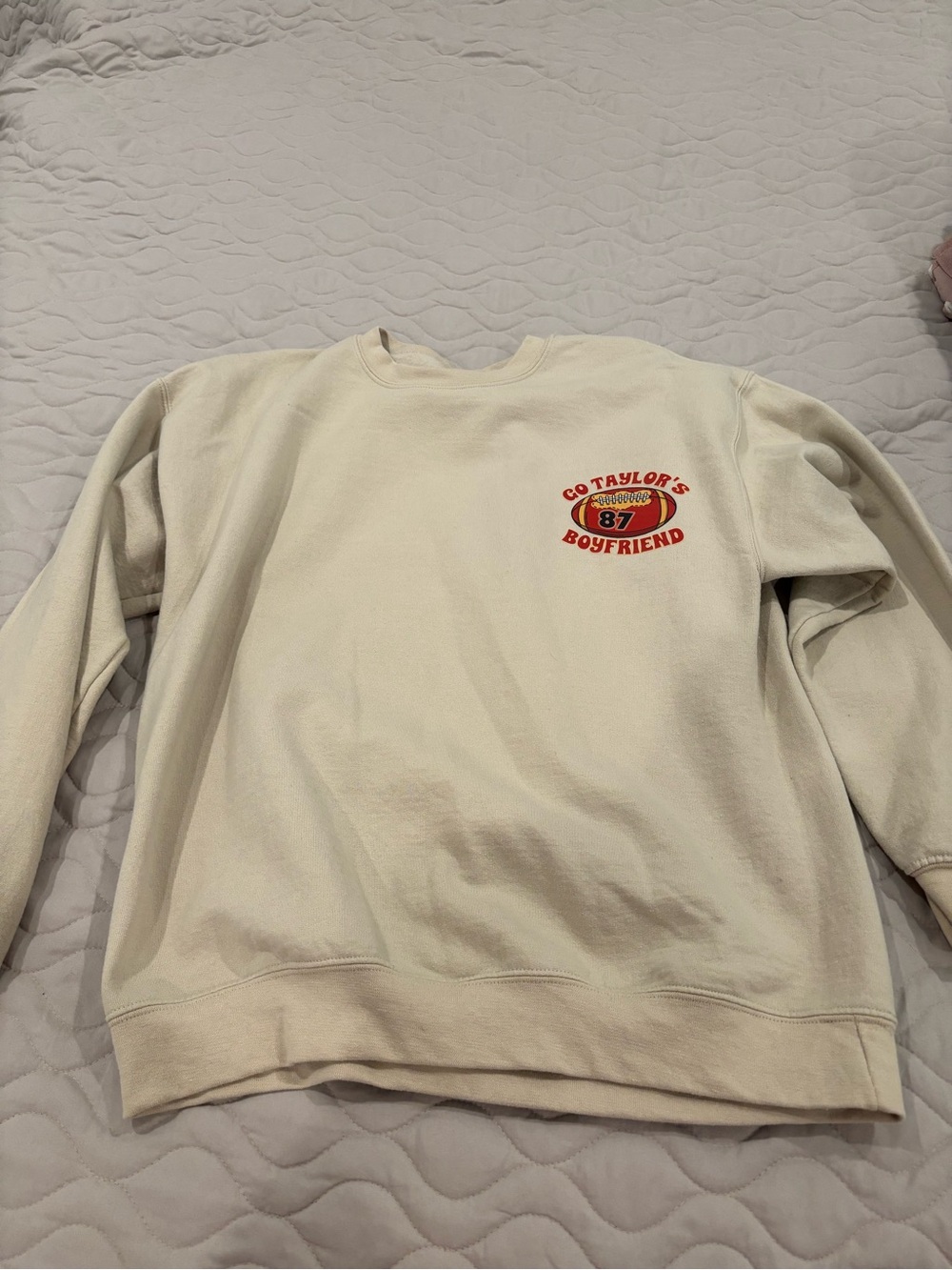 Taylor Swift “Go Taylor’s Boyfriend” Cream Crewneck Sweatshirt